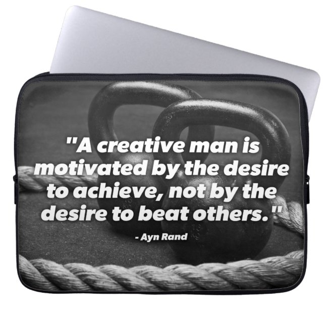 Achieve - Kettlebell Workout Motivational Laptop Sleeve (Front)