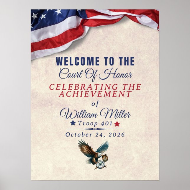 Achievement Ceremony Welcome Poster – Custom Name (Front)