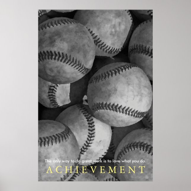 Achievement Motivational Baseball Poster (Front)
