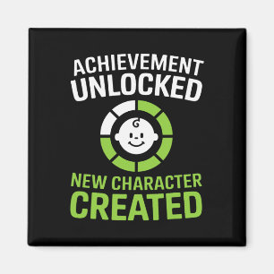 Achievement Unlocked Character Created Funny Gamer Magnet