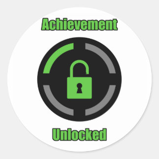 Achievement Unlocked Classic Round Sticker