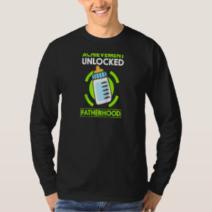 Achievement Unlocked Fatherhood Funny Daddy Raglan T-Shirt