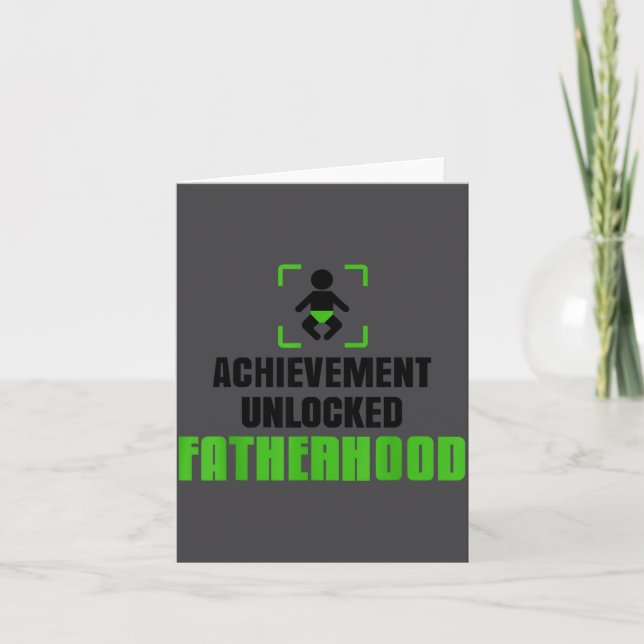 Achievement Unlocked Fatherhood Gamer Video Games  Card (Front)