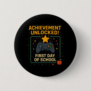 Achievement Unlocked Funny New Ck To School Video 6 Cm Round Badge