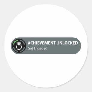 Achievement Unlocked - Got Engaged Classic Round Sticker