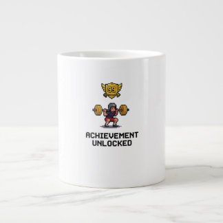 Achievement Unlocked Level 99 Pixel Gym Motivation Large Coffee Mug