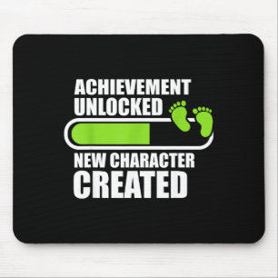 Achievement Unlocked New Character D Funny Pregnan Mouse Pad