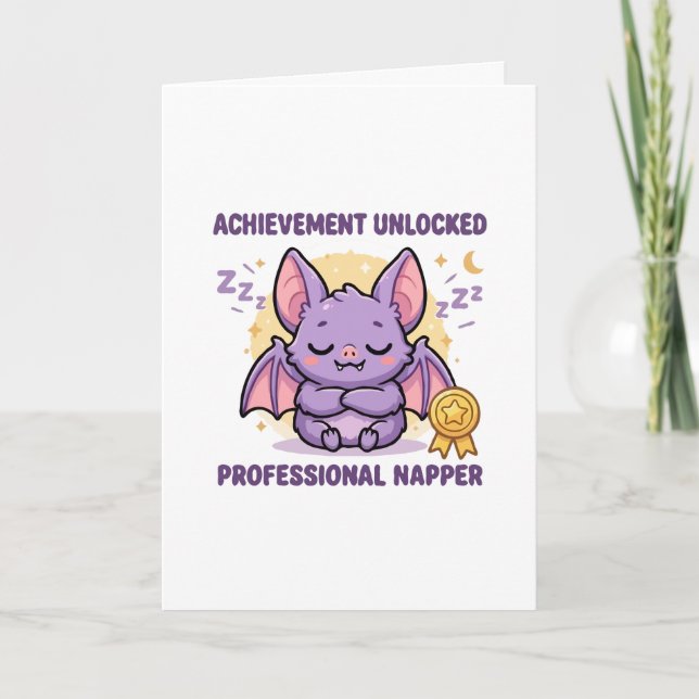 Achievement Unlocked Professional Napper Bat Card (Front)