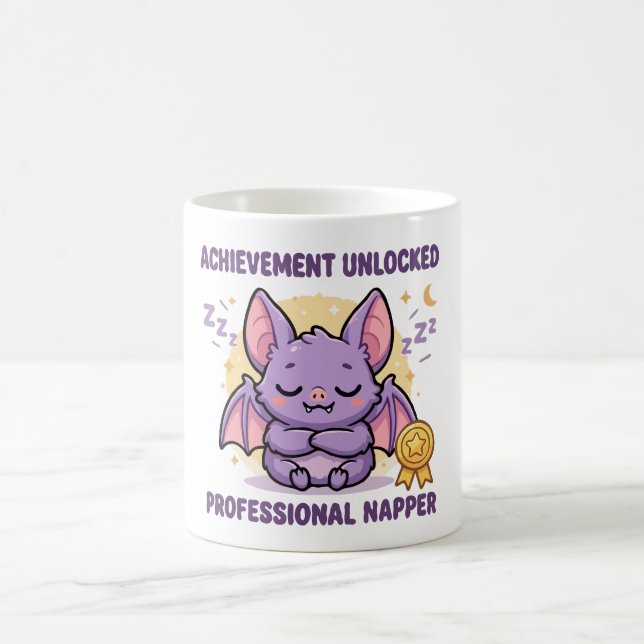 Achievement Unlocked Professional Napper Bat Coffee Mug (Center)