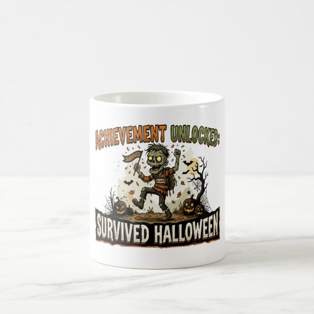 Achievement Unlocked Survived Halloween Coffee Mug (Center)