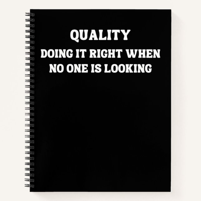 Achieving Quality when No One is Looking, Quality Notebook (Front)
