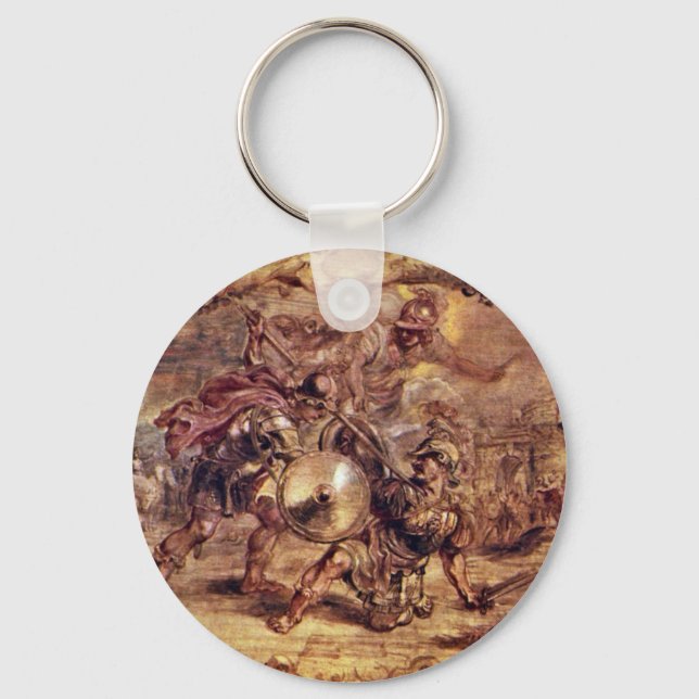 Achilles Defeated Hector.,  By Peter Paul Rubens Key Ring (Front)