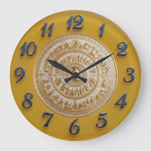 Achilles Shield Lemon Dial Larger Round Clock (Front)