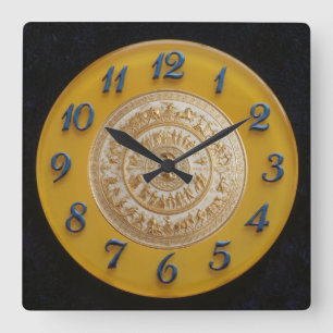 Achilles Shield Lemon Dial Square Wall Clock