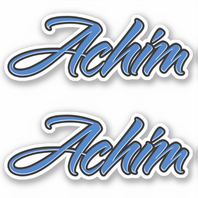 Achim name blue labels stickers sticker set (Front)