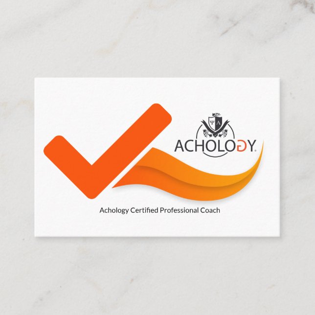 Achology Certified Professional Coach Appointment Card (Front)