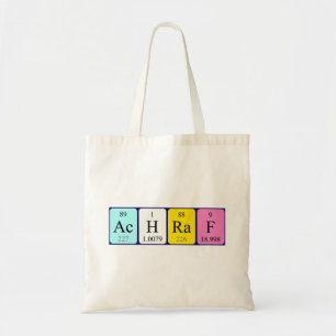Achraf periodic table name tote bag