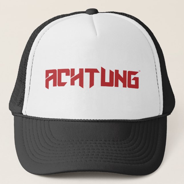 Achtung Black Crew Trucker Trucker Hat (Front)