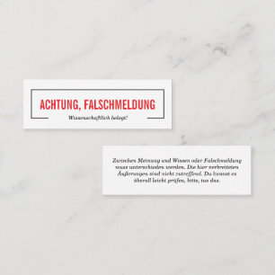Achtung Falschmeldung  Mini Business Card