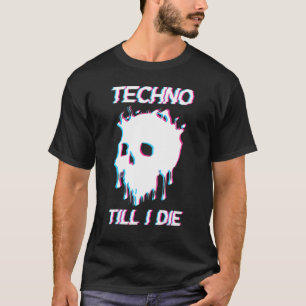 Acid Face Tekno Rave Music Hard Techno Raver Dark  T-Shirt