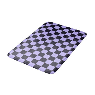 Acid green black checkerboard pattern bath mat