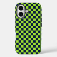 Acid green black checkerboard pattern Case-Mate iP