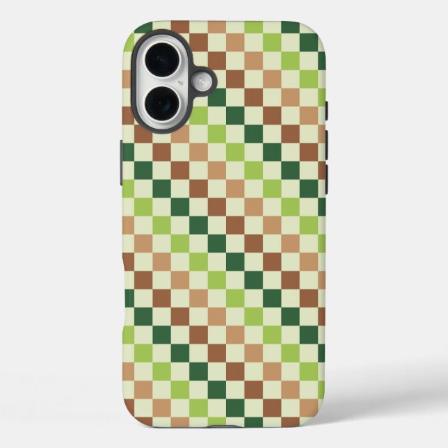 Acid green black checkerboard pattern Case-Mate iP iPhone Case (Back)