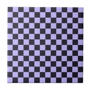 Acid green black checkerboard pattern ceramic tile