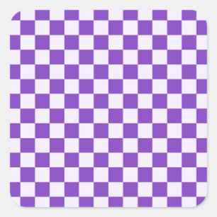 Acid green black checkerboard pattern square stick sticker