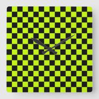 Acid green black checkerboard pattern