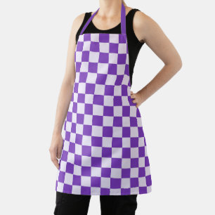 Acid green black chequerboard pattern apron