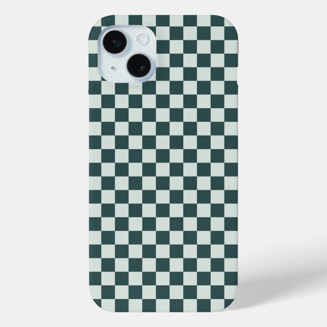Acid green black chequerboard pattern Case-Mate iP iPhone Case (Back)