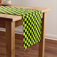 Acid green black chequerboard pattern