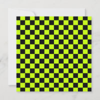 Acid green black chequerboard pattern