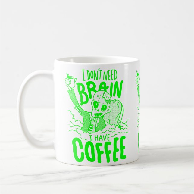 acid green halloween coffee drinking zombie mug (Left)