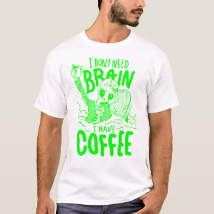 acid green halloween coffee drinking zombie T-Shirt