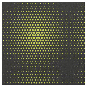 Acid Green Techno Dots Modern Black Fabric