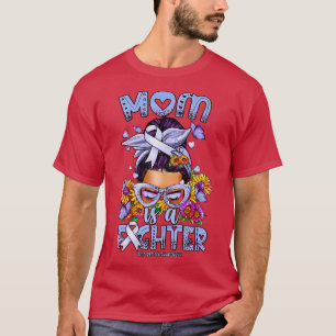 Acid Reflux Awareness Mum fighter messy bun T-Shirt
