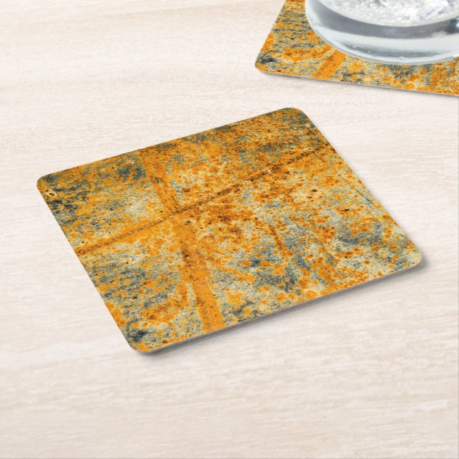 acid rust pathways square paper coaster (Angled)