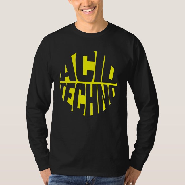 Acid Techno Circle Rave DJ 303 Festival Electronic T-Shirt (Front)