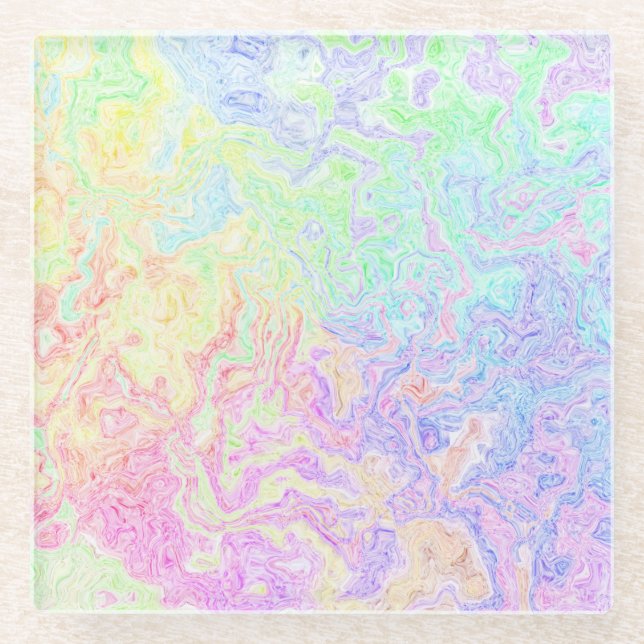 Acid Trip Swirls Glass Coaster (Front)