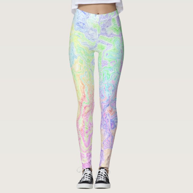 Acid Trip Swirls Leggings (Front)