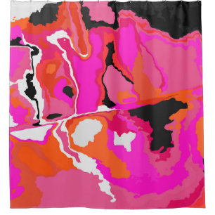 Acid Vivid Digital Psychedelic Bright Background.  Shower Curtain