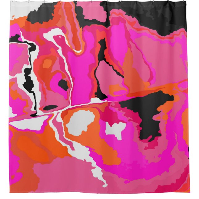 Acid Vivid Digital Psychedelic Bright Background.  Shower Curtain (Front)