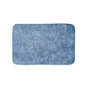 Acid wash blue denim, close-up texture. bath mat