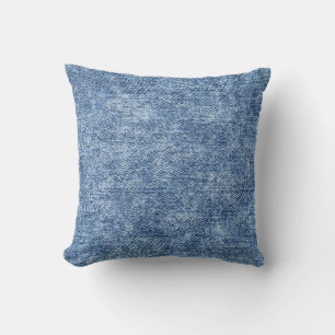 Acid wash blue denim, close-up texture. cushion