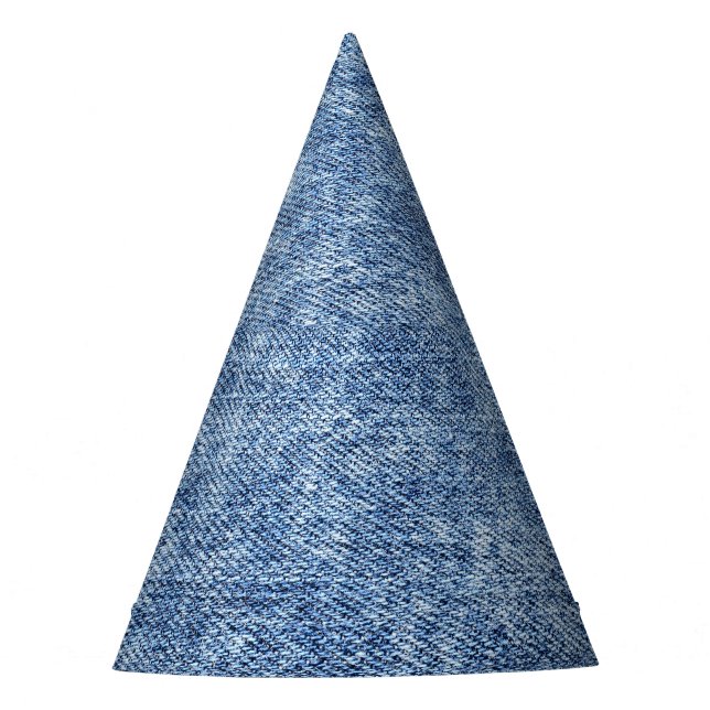 Acid wash blue denim, close-up texture. party hat (Front)