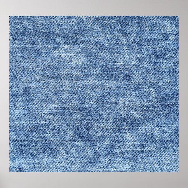 Acid wash blue denim, close-up texture. poster (Front)