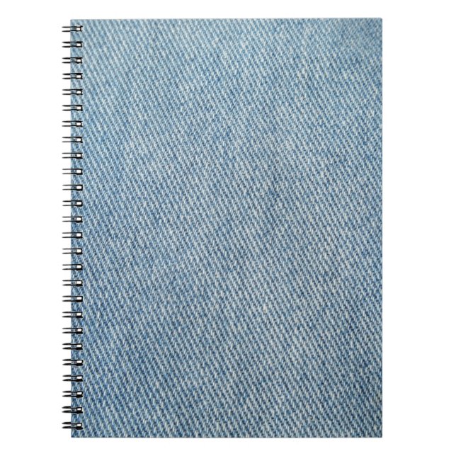 Acid wash blue jeans, denim texture. notebook (Front)