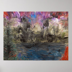 Acid washed landscape poster